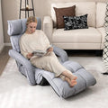 Moccha Floor Chairs for Adults, Adjustable 6-Position Floor Lounger w/Adjustable Armrests, Backrest & Footrest, No Assembly Folding Lazy Sofa Chair for Gaming, Light Weight Chaise Lounge