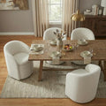 Upholstered Dining Chairs with Casters, Rolling Modern Dining Room Chairs with Hidden Storage & Barrel Backrest, Easy Assembly Accent Chair for Bedroom, Living Room, Dressing, Linen Fabric,4PCS