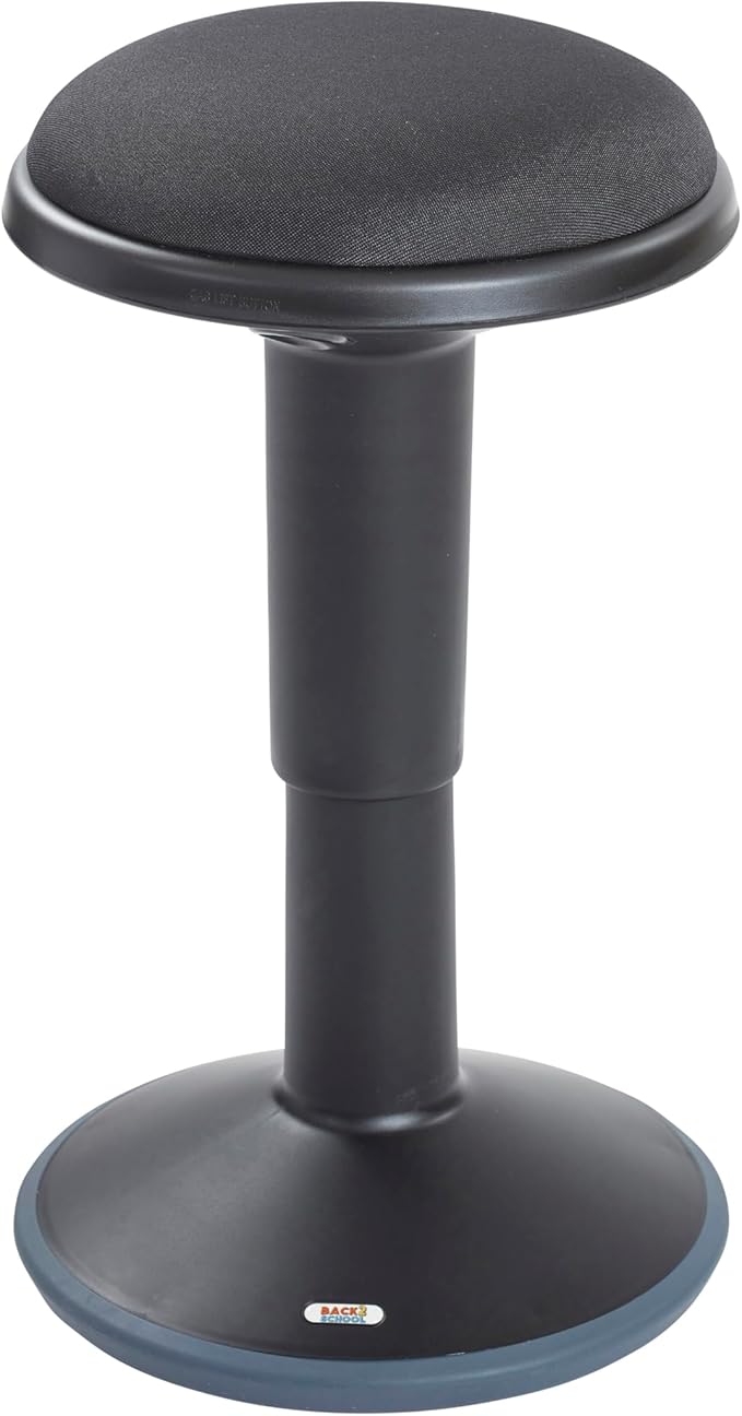 Adjustable Wobble Stool with Cushion, Flexible Seating, Black