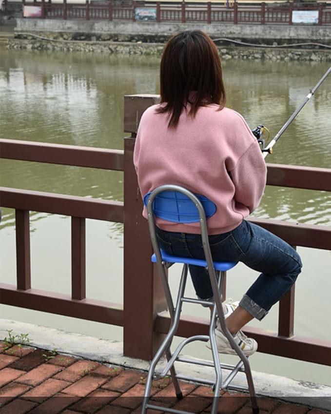 27-Inch Foldable Stool,Folding Chair, for Adults Folding Stool with Handle,Folding Bar Stool with Non-Slip Feet,Indoor and Outdoor,200 lbs Capacity,Kitchen,Game Room(11.5"×12.5"×27")