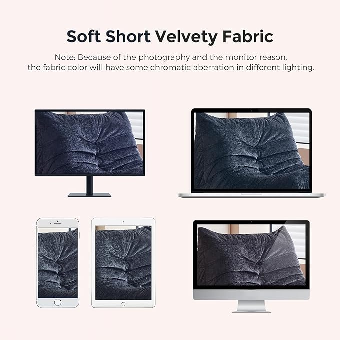 Bean Bag Chairs for Adults, Giant Bean Bag Chair, Memory Foam Beanbag Chair, Bean Bag Sofa for Living Room, Dorms, Apartments, Reading Corner (Black Plush)