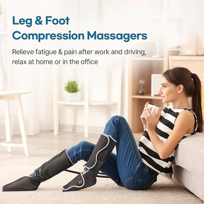 HuBDIC HubiCare Leg Air Massager for Circulation and Relaxation Foot and Calf Massage with Heat. Great for Circulation and Helpful for Relaxation and Swelling (Zipper Added)