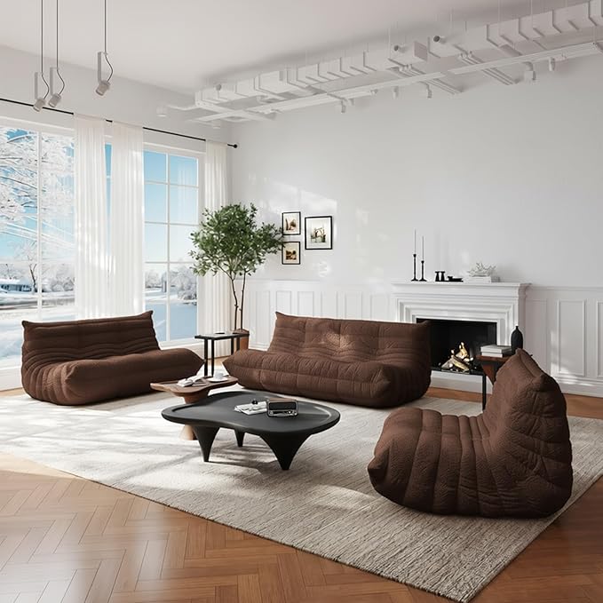 Selyteramy Oversized Bean Bag Chairs for Adults, Giant Beanbag Chair with Memory Foam, Comfy Lounge Chair Lazy Sofa for Apartment, Living Room, Bedroom, Office(Teddy Fabric)