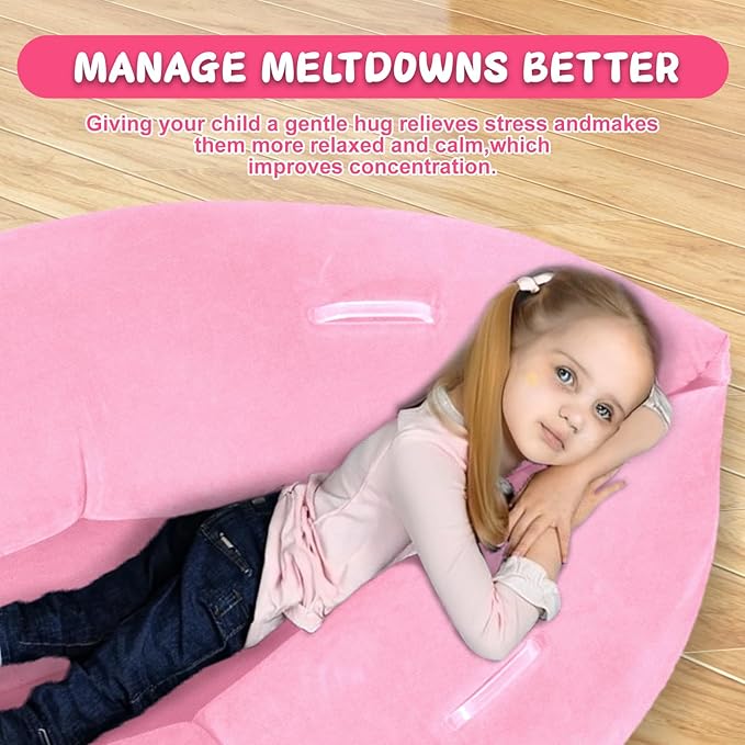 Sensory Chair for Kids, 60" Sensory Pod Sitting for Autistic Children, Inflatable Peapod for Children, Peapod Canoe, ADHD Sensory Pea Pod - Sensory pod for Children, Pink