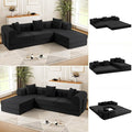 106.3" Oversized Convertible Sleeper Sofa Bed, L Shape Modular Sectional Cloud Sofa with Fixed-Shape Frame, Boneless Couch with Storage Pocket for Living Room, No Assembly Required, Black