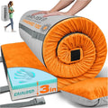 GAIALOOP 3 Inch Memory Foam Camping Mattress, Dual Layer Thick Sleeping Camp Pad for Car Tent Cot, Roll-Up Portable Glamping Floor Bed for Guests Sleepover