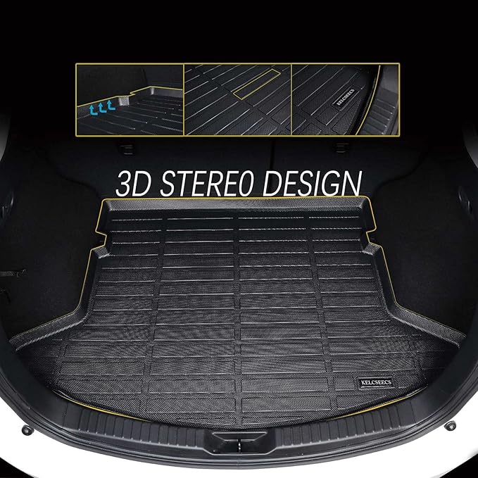 KELCSEECS® Floor Mats & Cargo Liner Custom for Hyundai Elantra & Elantra N 2021-2026,All Weather Protection TPE Floor Liners Front& Rear Row Full Set Elantra Accessories Black
