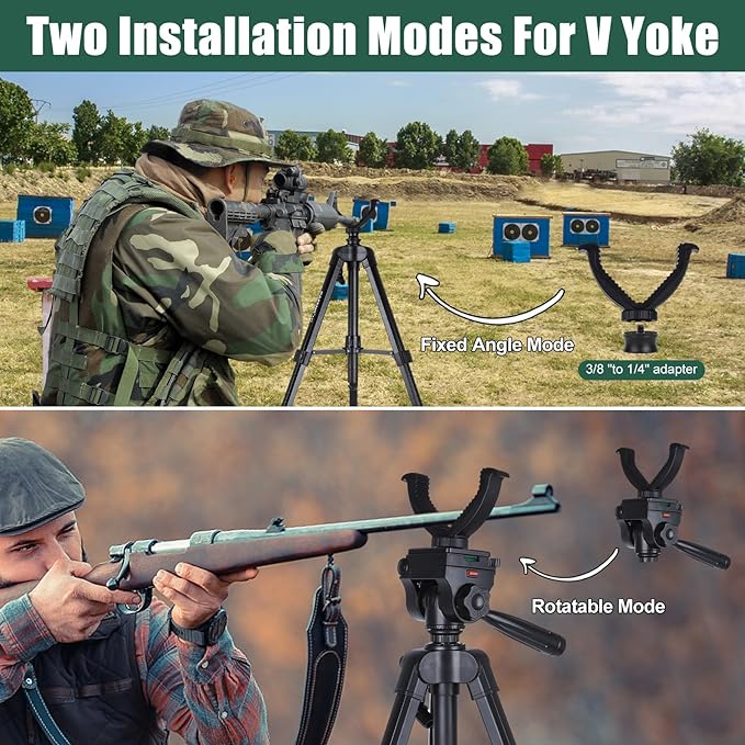 DAPENG Spotting Scope Tripod,Shooting Hunting Rest V Yoke Stand with Travel Bag and Phone Holder,Compatible with Monocular/Astronomical Telescope/DSLR Camera/Cell Phone/Projector (70 inch)