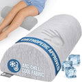 5 STARS UNITED Knee Pillow for Back Sleeping – Cooling Cover - Memory Foam Cushion for Sciatica Pain Relief – Under Leg Support for Sleeping on Back – Large Half Moon Bolster for Bed, Arctic Gray