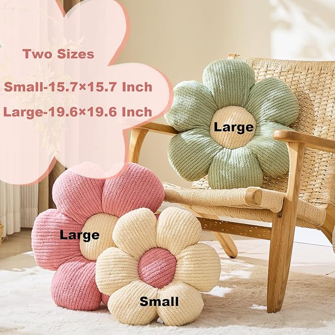 Flower Shaped Pillow Cushion Decorative Daisy Pillow for Bed Cute Throw Pillow Flower Floor Pillow Soft Seat Cushion Blue Cushion 19.6"