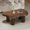 Brown Cloud Coffee Table Modern Irregular Low Center Tables Unique Asymmetrical Minimalist Tea Table with 4 Leg for Living Room Study (Brown 46.06in)