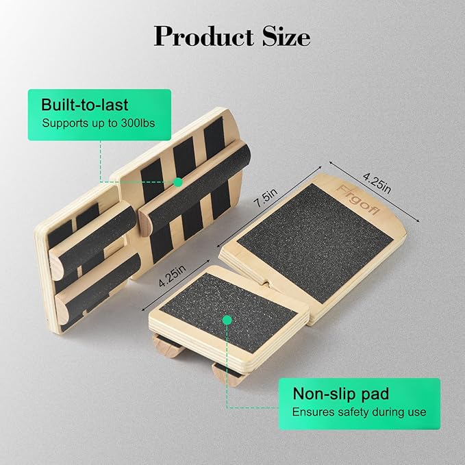 Frgofl Balance Board for Ankle Strengthening & Physical Therapy - Adjustable Single Leg Board for Recovery from Sprains, Plantar Fasciitis | Stability Trainer with Video Guide and Carry Bag