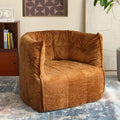 N&V Mid Century Brigantin Deep Relaxation Sofa, Soft Premium Chenille, for Living Room Bedroom and Office (Brown, Single)