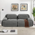 SoarFlash 81" Loveseat Sofa, Comfy Deep Seat, No Assembly, Sofa in a Box, Modern Small Couch with Plush Corduroy Fabric for Living Room, Bedroom, Apartment, Home Office, Grey