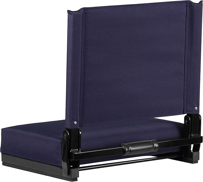 Flash Furniture Grandstand Portable Stadium Seat for Bleachers or Benches, Folding Padded Stadium Chair with Carrying Handle, 500 lb. Weight Capacity, Navy