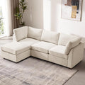 EDILLY 94 inches Oversized Modular Sectional Fabric Cloud Sofa Set, Extra Large L Shaped Couch Reversible Chaise Couch,3 Seat Modular Sofa with Storage Ottoman, Beige