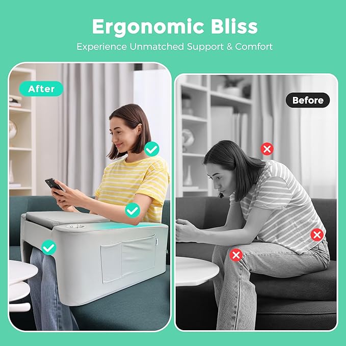 DeskLogics Ultimate Gaming Pillow & Lap Desk Combo,Large Ergonomic Bed Rest with Cup Holder, Phone Stand & Pockets, Reading Pillow for Adults, Laptop Stand for Bed & Couch, Dorm Room & Gamer Gifts