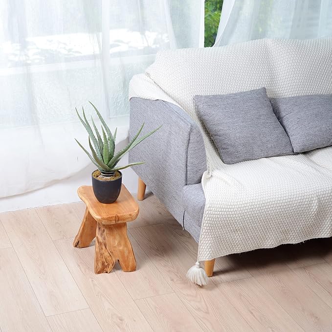 Brefhome Cedar Wood Stump Outdoor/Indoor Side Table,Garden Stool End Table,Little Wooden Plant Stool,Small Wood Seat Stool, wood stool-3, Light Brown