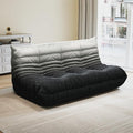 Selyteramy 3 Seat Oversized Bean Bag Chairs for Adults, Memory Foam Fireside Beanbag Couch, Comfy Bean Bag Lounger Lazy Sofa for Living Room, Bedroom, Playroom, White + Black