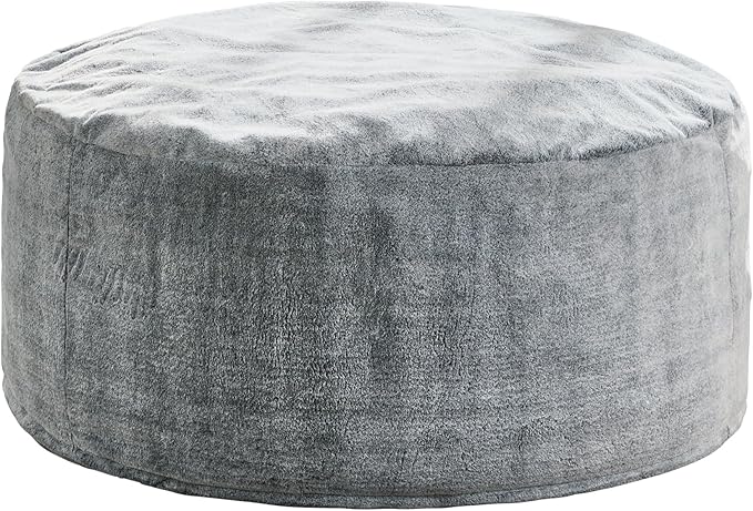 Hobestluk Bean Bag Chairs Giant Beanbag Chair with Filler, Memory Foam Bean Bags with Fluffy & Machine Washable Cover, Bean Bag Chairs for Aduts for Living Room, Bedroom (Grey, 3FT - 36” x 36” x 22”)