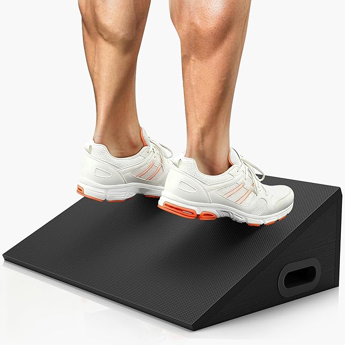 Hilhook Slant Board, 19" Wide Wooden Calf Stretcher Slant Board for Calf Stretching, Knees Over Toes, Weightlifting and Heel Elevated Squats for Strength & Flexibility Training