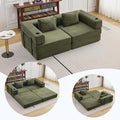 78" Loveseat Sleeper Sofa, 4 in 1 Convertible Floor Sofa Bed, Boneless Cloud Couch with Cup Holder, Fold Out Floor Couch for Living Room Bedroom Lounge, Corduroy, Olive