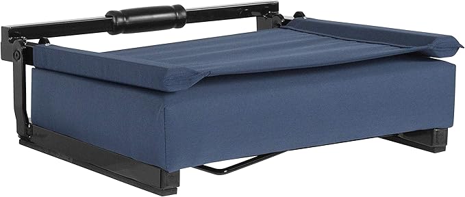 Flash Furniture Grandstand Portable Stadium Seat for Bleachers or Benches, Folding Padded Stadium Chair with Carrying Handle, 500 lb. Weight Capacity, Navy Blue