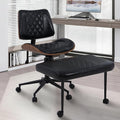 Azaeahom Ergonomic Cross Legged Office Chair with Wheels, Height Adjustable & 360°Swivel for Meditation, Desk & Yoga - Wide Criss Cross Design, Kneeling Chair - Black