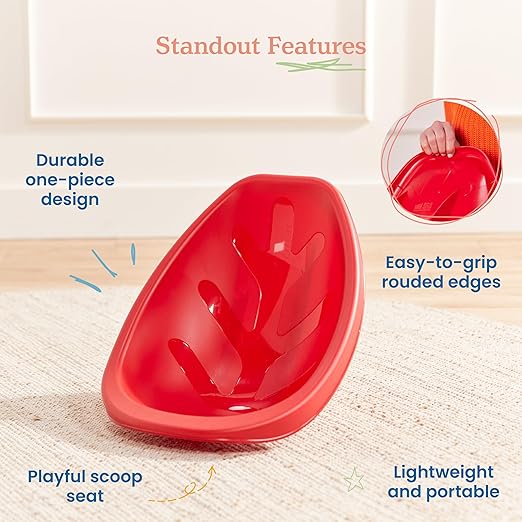 ECR4Kids Leaf Floor Seat, Rocker Chair, Red, 6-Piece