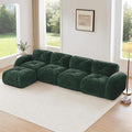 Modular Sectional Sofa with Free Combination,Oversized Boneless Floor Couch for Living Room & Lounge,Velvet 4-Seater Sectional Couch with Ottoman,No Assembly Needed