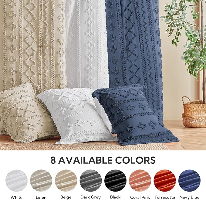 MR&HM King Size Comforter Set Beige, 7 Pieces Tufted Boho Beddding Sets, Farmhouse Style Bed in a Bag with 1 Comforter, 2 Pillow Shams, 2 Pillowcases, 1 Flat Sheet, 1 Fitted Sheet for All Seasons