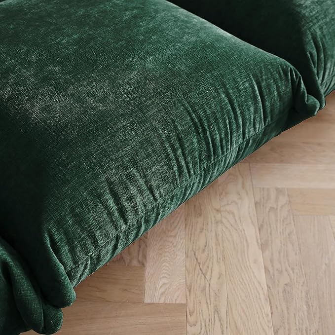 JACH Mid-Century Comfy Sofa Couch with Thick Cushion, Chenille Single Accent Chair Deep Seat Couches, 50" Plush Sofas Furniture for Small Spaces Living Room, Bedroom, Green