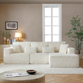 108" Boneless Cloud Sectional Couches for Living Room, Comfy Fluffy L Shaped Memory Foam Deep Seat Boneless Couch, Modular Sectional Sofa with Right Facing Chaise, Beige