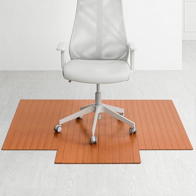 Anji Mountain Office Chairmat Thickest & Sturdy Bamboo Chairmats Highly Premium Quality Anti-Slip Heavy Duty for Multi-Purpose Hardwood Floor Office & Home Floor Protector Office Chair mat-5mm Thick