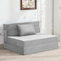 Folding Sofa Bed Convertible Floor Couch Foldable Chair Bed with Pillow，Linen Sleeper Chair Futon,Foldable Memory Foam Mattress for Bedroom/Living Room/Dorm/Office (Light Grey, Standard)
