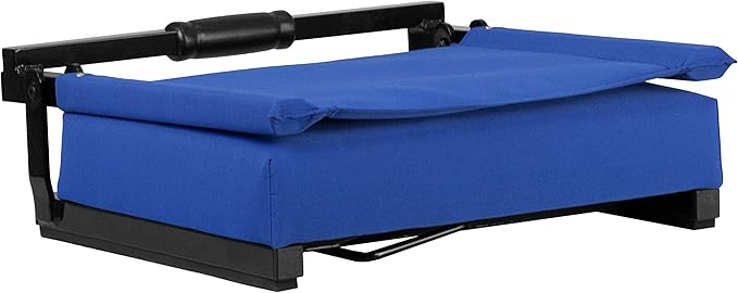Flash Furniture Grandstand Portable Stadium Seat for Bleachers or Benches, Folding Padded Stadium Chair with Carrying Handle, 500 lb. Weight Capacity, Blue