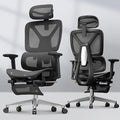 FLEXISPOT ErgoX Premium Ergonomic Office Chair with Footrest- Adjustable 3D Armrests, Dynamic Lumbar Support, Recline & Tilt Function, Mesh Seat, for Home & Office Use,Dark Grey