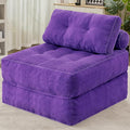 HABUTWAY Folding Sofa Bed, Convertible Sleeper Chair Bed w/Dual-Pillow & Handle, Foldable Floor Sofa Lounge w/Back Support for Living Room, Bedroom, Apartment, Office, Single, Purple