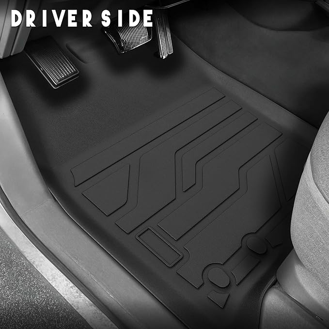 KARPAL Floor Mats for Ram 1500 Crew Cab 2002-2008(Quad Cab), 2500/3500 Crew Cab 2003-2009(Quad/Extended Cab), TPE All-Weather Floor Liners 1st & 2nd Row Car Mats, Ram Accessories