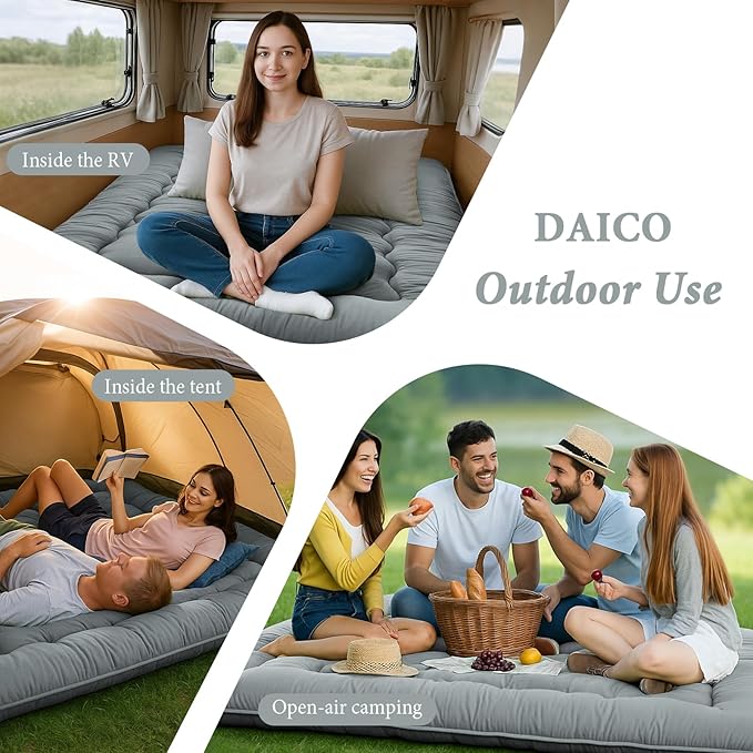 DAICO Japanese Floor Mattress, 4'' Thicken Futon Mattress Tatami Mat, Sleeping Pad Foldable Roll Up Mat for Camping and Guest Room, Twin Size 39''*80'', Grey
