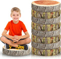 Juexica 8 Pcs Decorative Soft Round Throw Pillow Circle Seating Tree Stump Pillow 3D Digital Print Stump Cushion Flexible Seating Floor Cushion Natural Wood Forest Decor for Classroom Home Couch