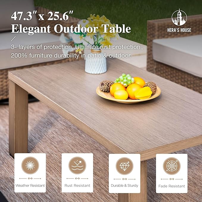 HERA'S HOUSE Patio Furniture Conversation Set, Outdoor Swivel Wicker Chairs with 4.92" Widened Armrest, 6 Pieces Deep Seating Rattan Sofa with 5.5" Gray Cushions for Deck Garden Yard