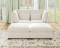 Oversized Modular Sofa, Extra Deep Cloud Chenille Sectional Couch with Ottoman Chaise, Fluffy Chenille 2 Seater Sofa Bed for Living Room, Villa (Sofa Bed 4 Seater, Chenille White)