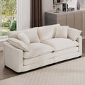 Aoowow Corduroy Loveseat Couch,Modern 2 Seater Cloud Couches for Living Room,Modular Sectional Cloud Sofas with Deep Seat,Large Love Seat for Small Spaces,Apartment,Office. (Beige, 2 Seater)