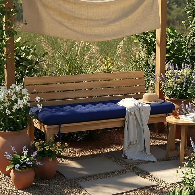 Vercraft Long Floor Cushion Large Floor Cushion with Brushed Cotton 74.8 x 27.5 x 3.15 in Jumbo Lounger Pillow for Outdoor Indoor Bay Window Meditation Yoga Reading Sleeping (Navy Blue)
