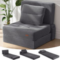COMAX Folding Sofa Bed, Foldable Couch for Bedroom, Convertible Floor Sleeper Futon Chair Foam, Corduroy 3 in 1 Fold Out Chair Portable Comfy Lounge Couch Sofa Bed for Small Space, Single, Grey