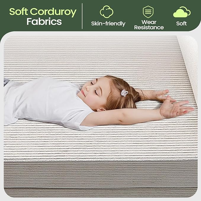 Multi-functionalcorduroy Sofa Bed, Crafted from Corduroy Fabric, is Ideal for Apartments and Living Rooms. Sleeper Sofa Couch Folding futon or Foldable Floor Convertible Floor Studio | Multi-functional