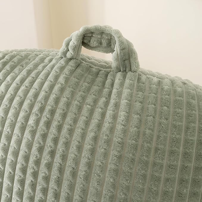 PAJEO Reading Pillow for Sitting in Bed, Large Backrest Reading Pillow with Arm Rest,Back-Rest Support Cushion for Sit Up on Couch, Sofa, and Floor, Dorm Essentials (Green Flannel, Standard(17inch))