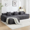 118" Modular Sectional Sofa, Cloud Sectional Couch with Chaise,Modern Boneless L-Shaped Sofas with Deep Seat, Upholstered Comfy Couches for Living Room, No Assembly Required, Plush Corduroy, Deep Gray
