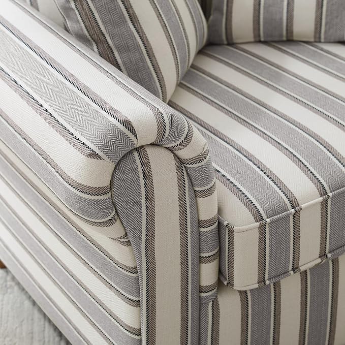 VANOMi 40" W Oversized Accent Chair, Oversized Reading Chair for Living Room, Comfy Reading Nook Chairs for Bedroom, Upholstered Large Chair Armchair Single Sofa for Small Space (Gray Stripe)